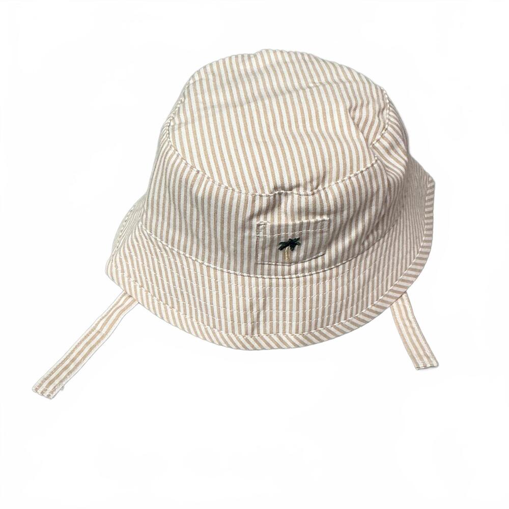 Janie and Jack Beige Striped Bucket Hat